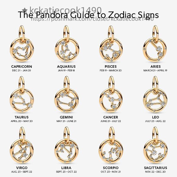 Pandora Taurus Zodiac Dangle Charm - Picture 4 of 6